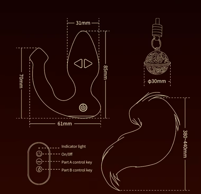 Tail Butt Plug & Bell Butt Plug (Vibration And Electric Shock)