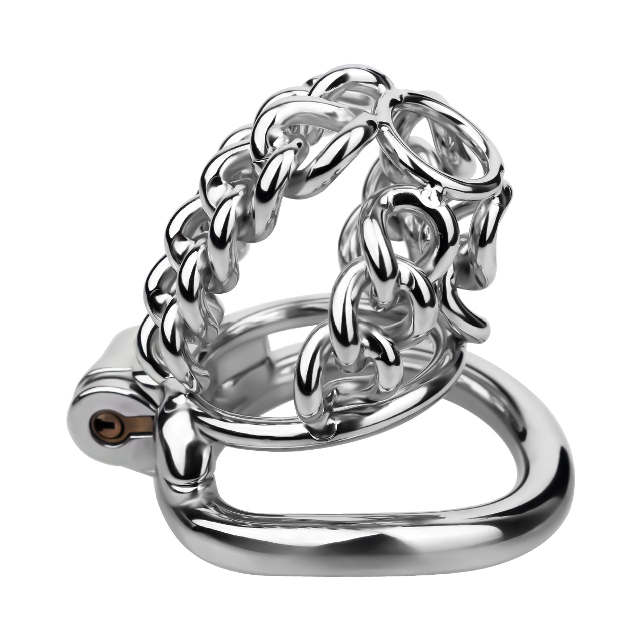Thick Chainmail Steel Chastity Lock - 8