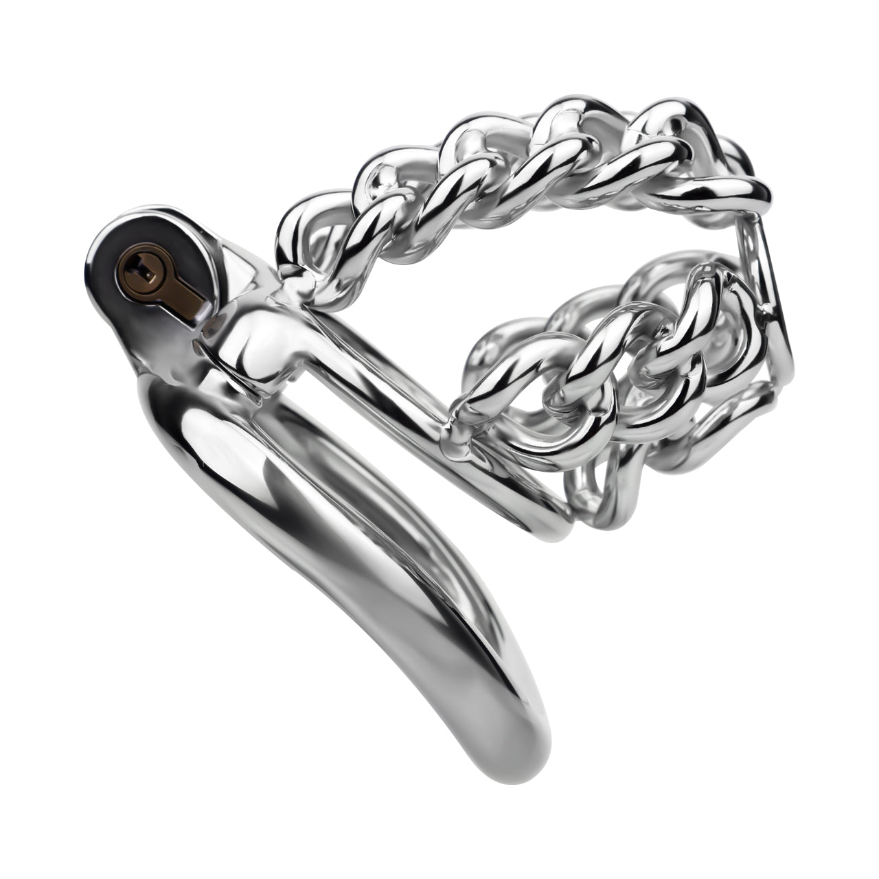 Thick Chainmail Steel Chastity Lock - 2
