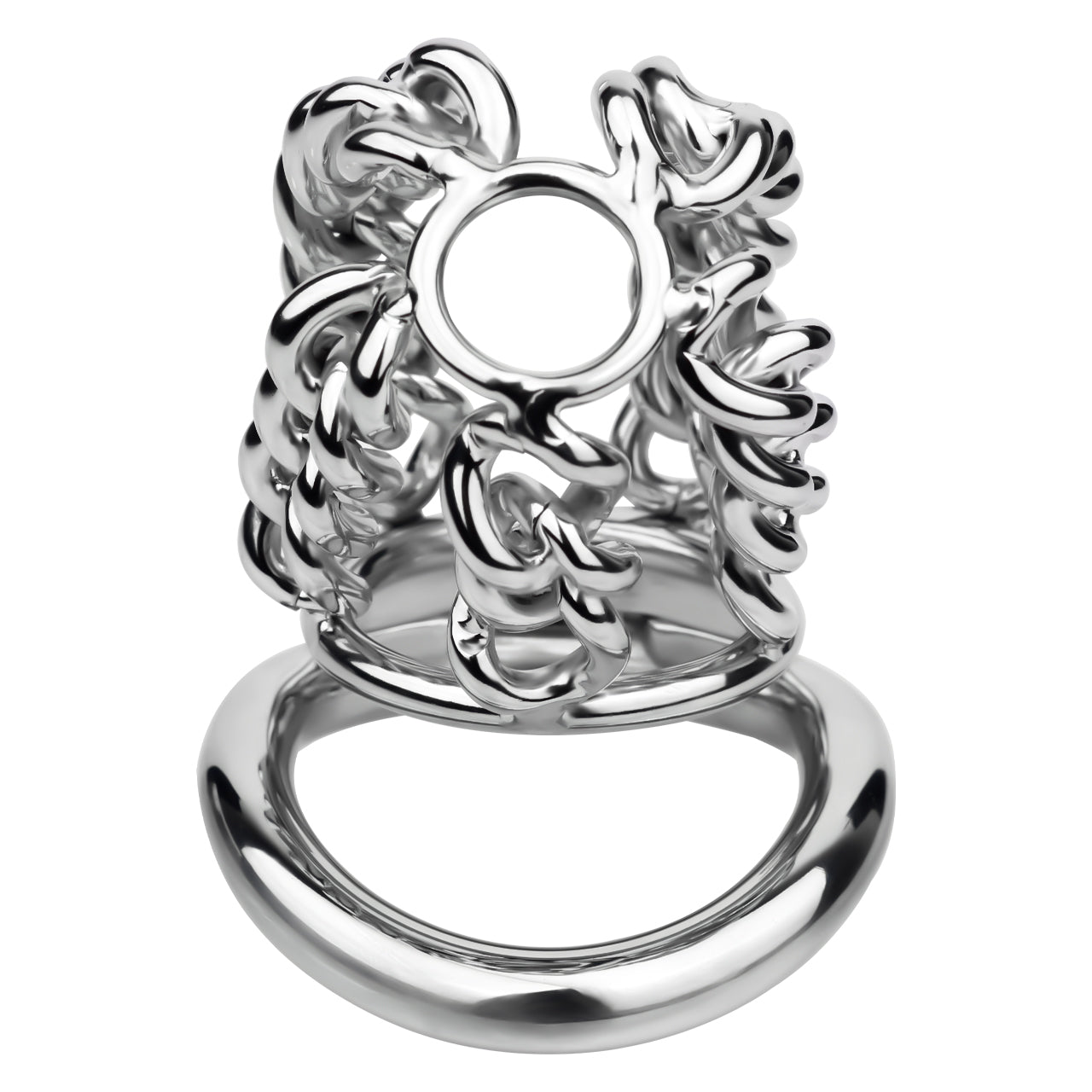 Thick Chainmail Steel Chastity Lock - 11