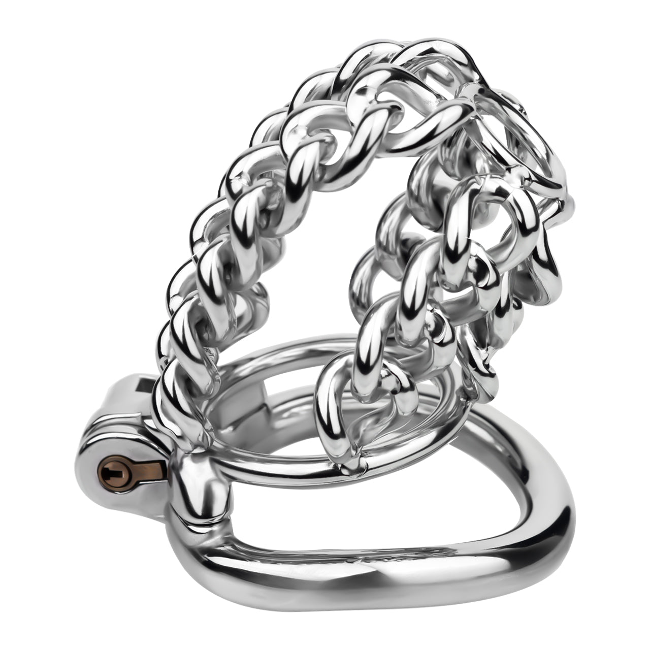 Thick Chainmail Steel Chastity Lock - 9