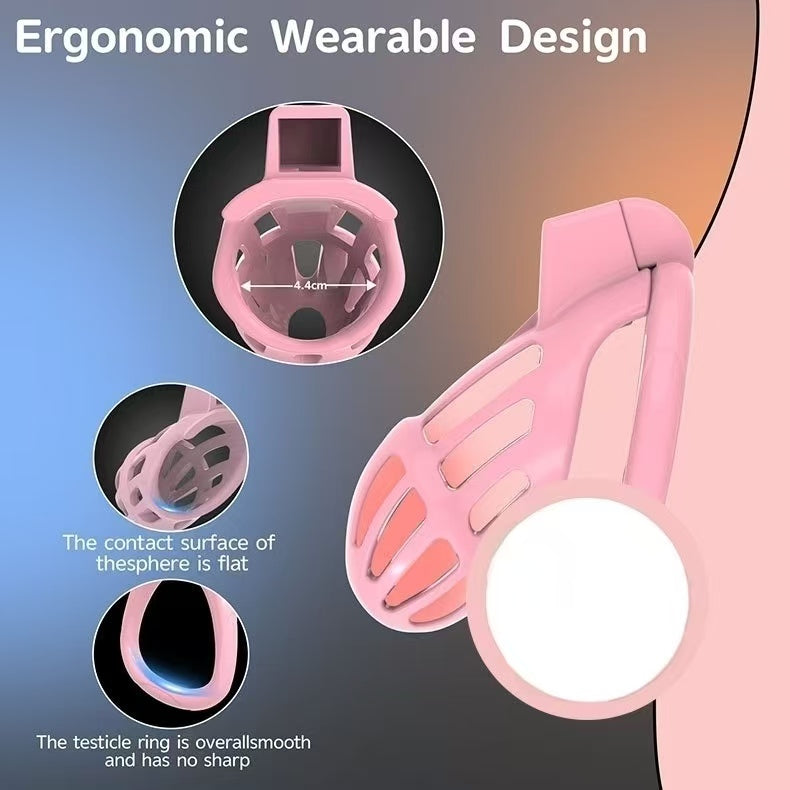 Vertical Stripe Breathable Chastity Cage