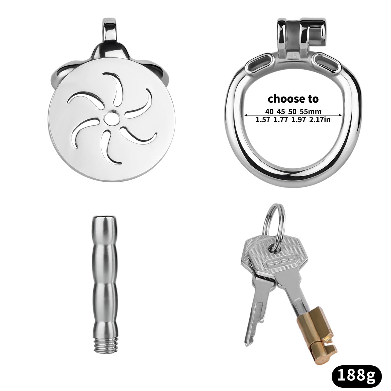 Wind and Fire Wheel Flat Chastity Lock - 7
