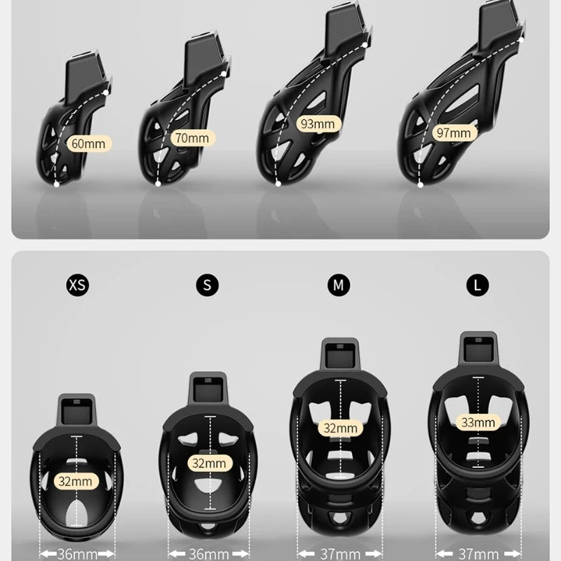 Cage de chasteté masculine Cobra de haute qualité avec anneaux péniens en arc de 3 tailles Dispositifs de cage de coq Sissy Femboy discrets Produits pour adultes pour hommes