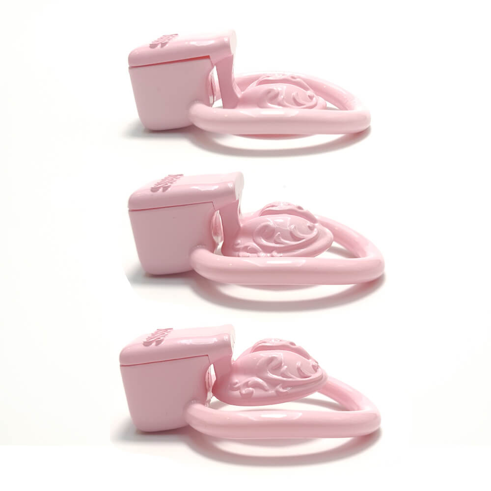 Cage de chasteté vaginale 3D super petite Sissy avec 4 anneaux