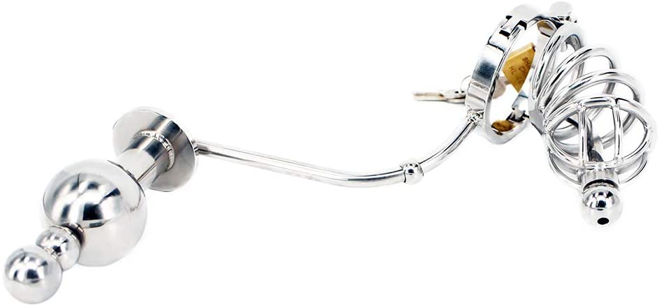 Cage à pénis avec accessoire pour plug anal et sonde urétrale de 1,77 pouces de long