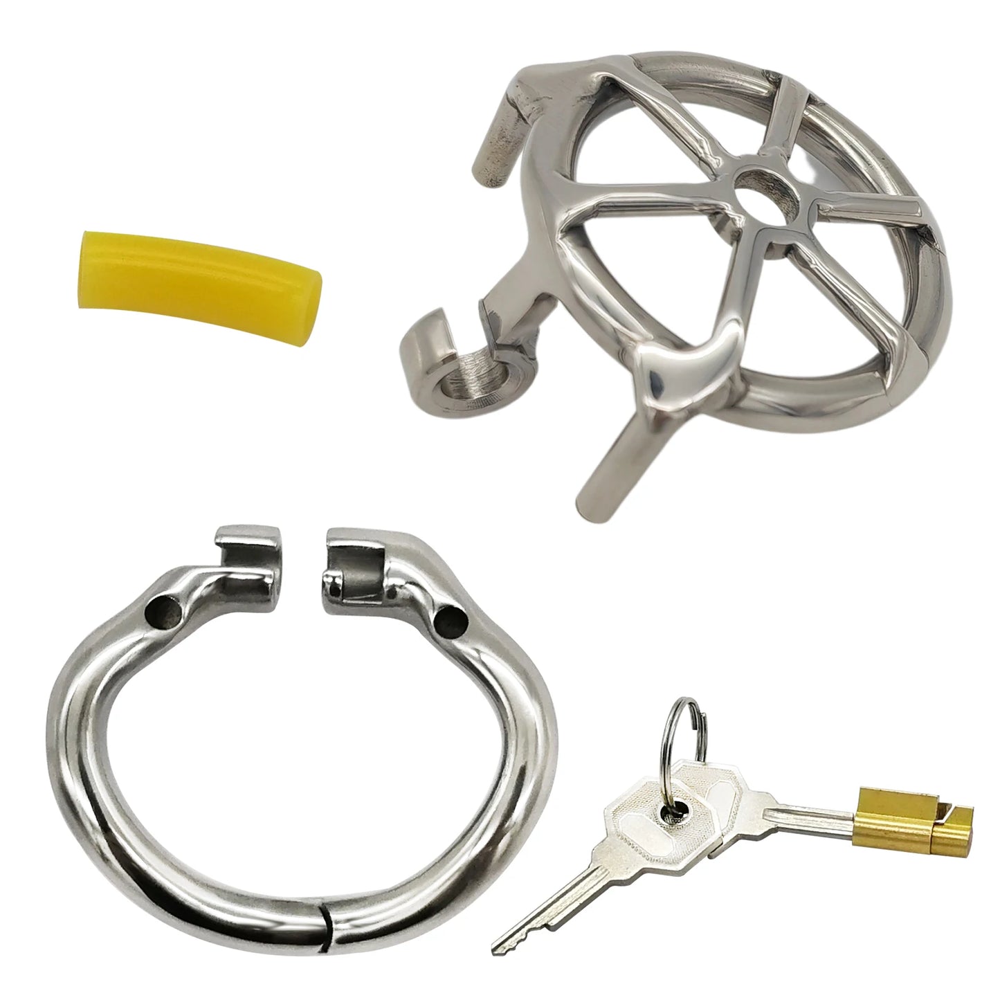 Dispositif de chasteté masculin plat en acier inoxydable de très petite taille