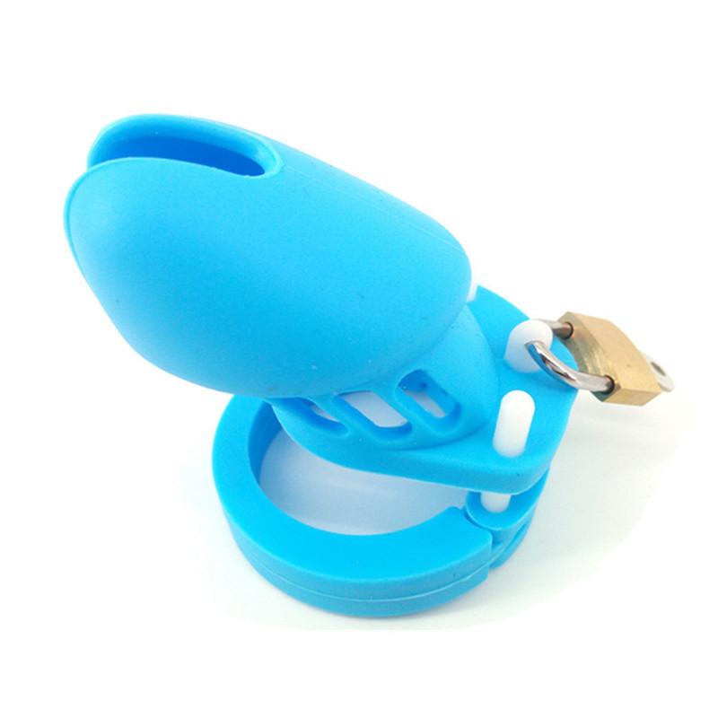 CB6000S Silikon-Keuschheitskäfig Blau