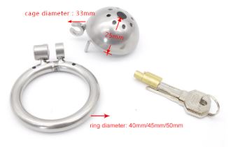 Tiny Seal Prison Keuschheitskäfig aus Stahl, 2,5 cm lang
