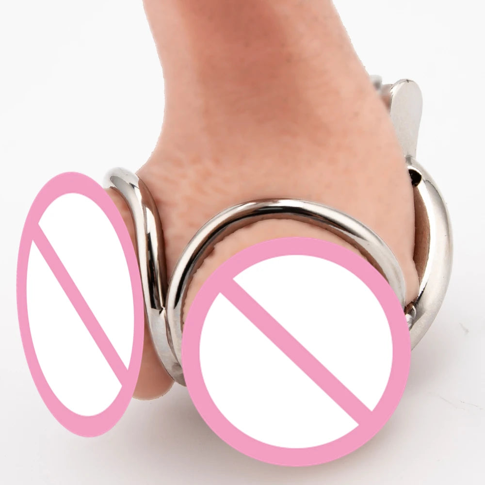 Cage de chasteté pour pénis avec boules en acier inoxydable