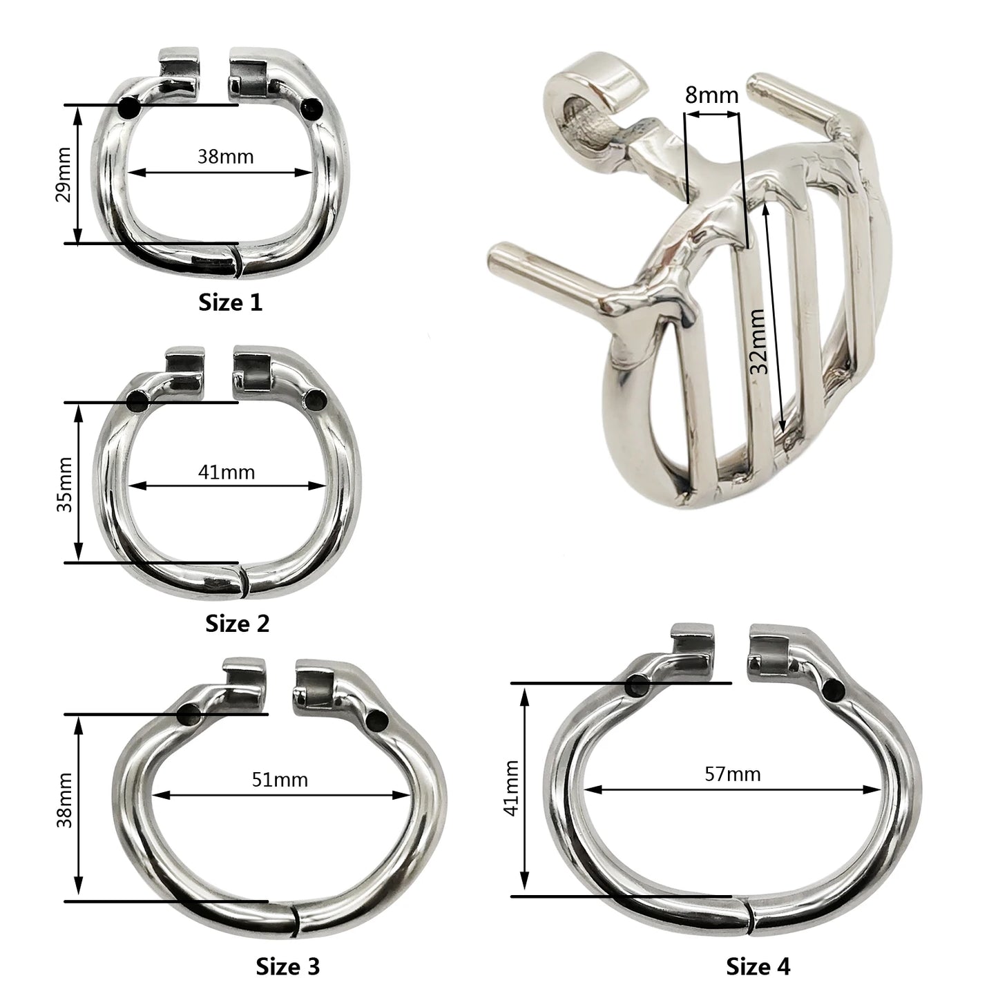 Dispositif de chasteté pour homme en acier inoxydable à cage plate le plus récent