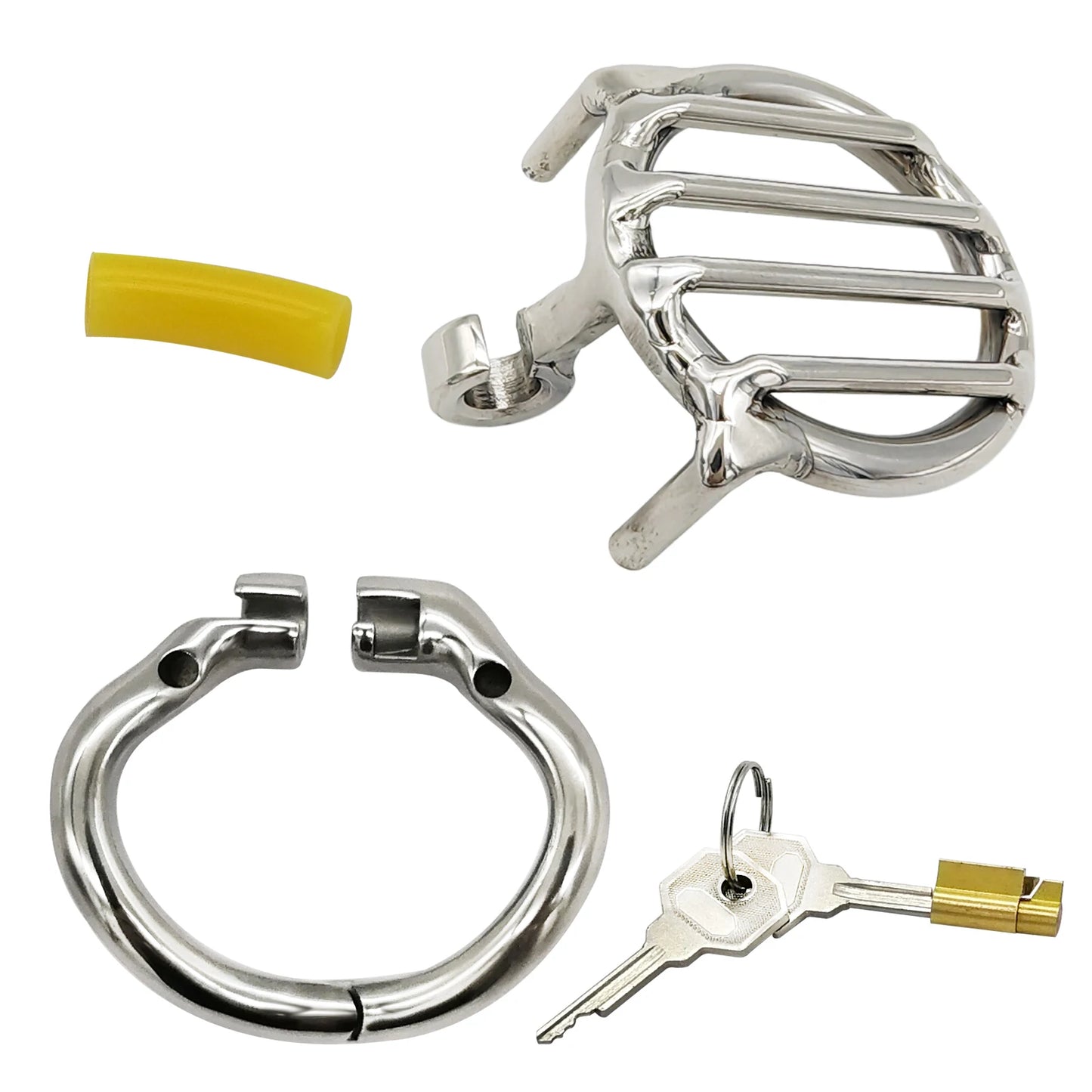 Dispositif de chasteté pour homme en acier inoxydable à cage plate le plus récent