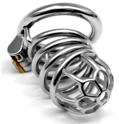 Long Bullet Steel Chastity Cage