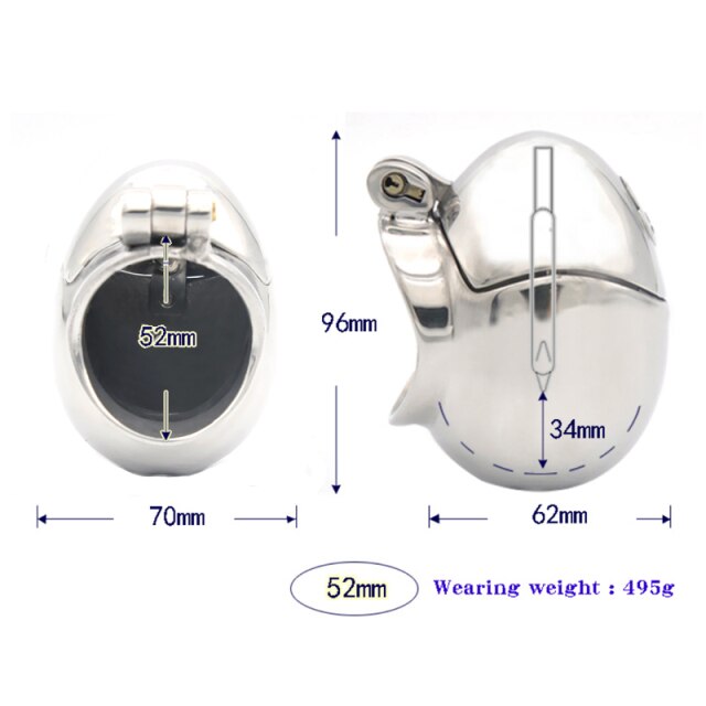 Cage à pénis en forme d'œuf en acier inoxydable