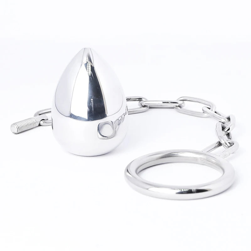 Plug anal en acier inoxydable avec anneau pénien