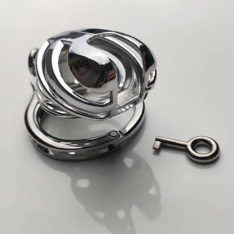 Verstellbarer Keuschheitskäfig aus Metall für Männer mit Handschellen-Design