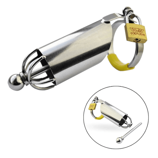 Cage de chasteté en métal de 4 pouces de long