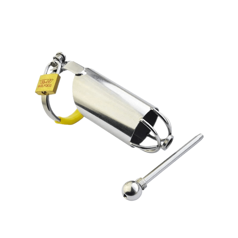 Cage de chasteté en métal de 4 pouces de long