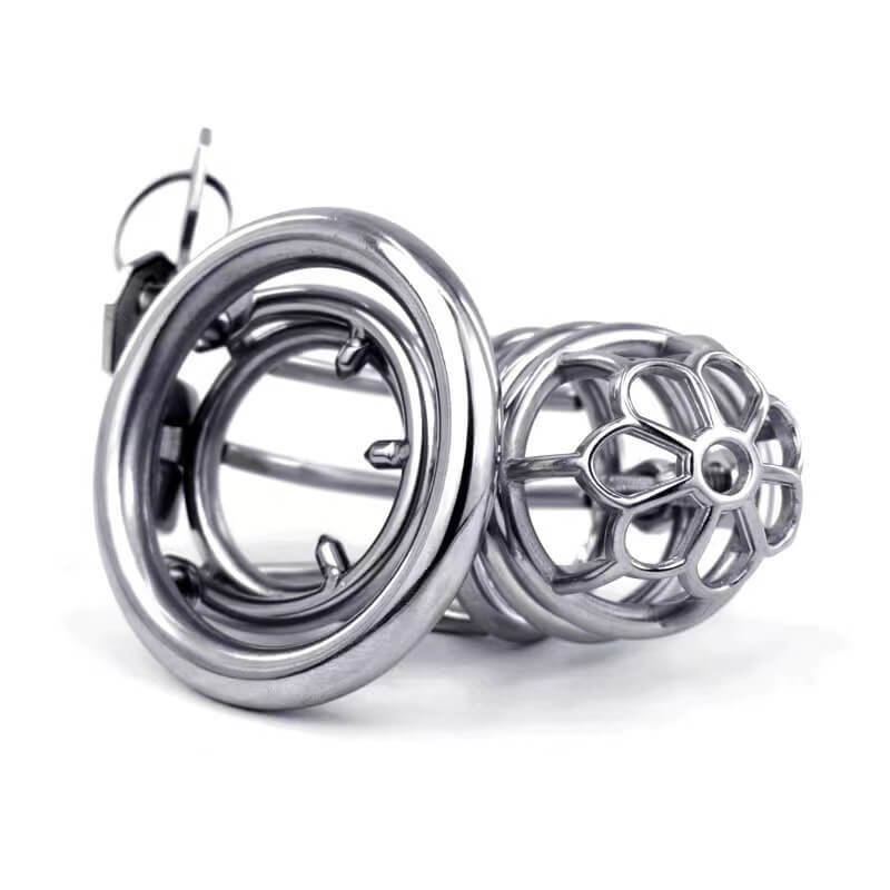 Cage de chasteté spéciale en acier inoxydable avec pointes