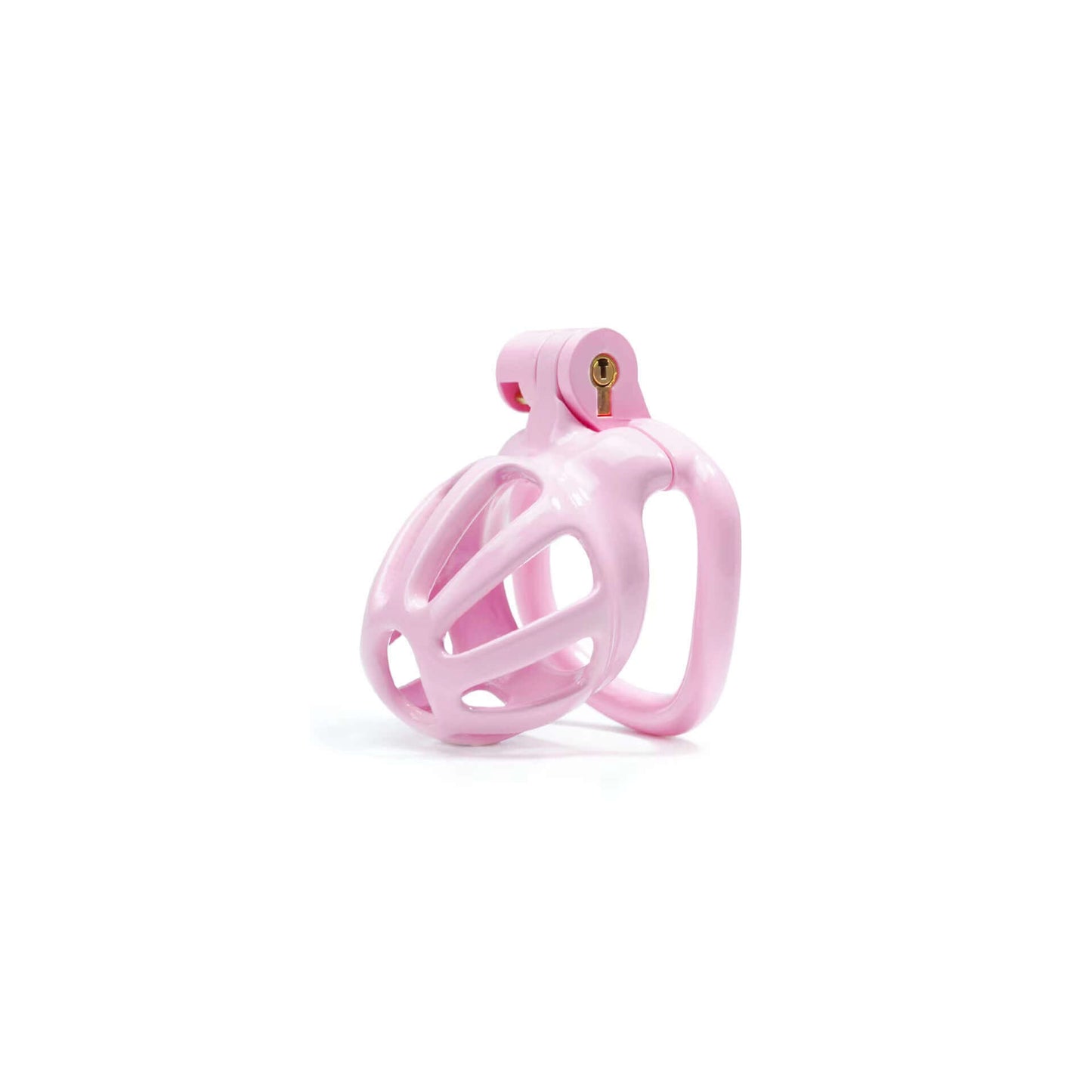 Kit de cage de chasteté Cobra à rayures roses de 1,77 à 4,13 pouces de long