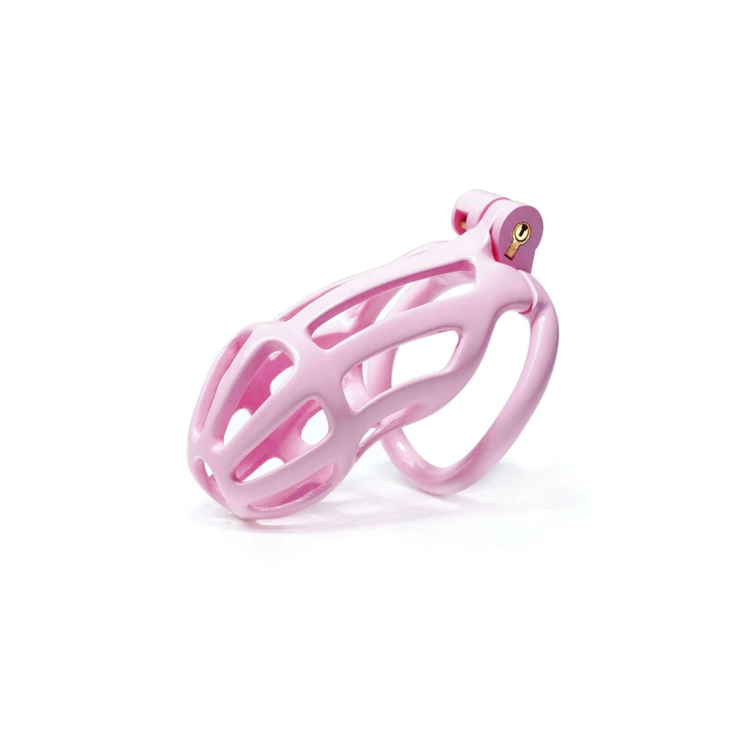Kit de cage de chasteté Cobra à rayures roses de 1,77 à 4,13 pouces de long