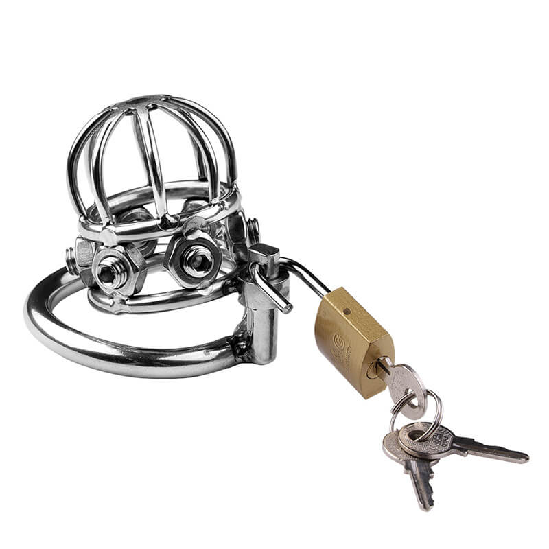 Cage de chasteté avec rivets en acier inoxydable