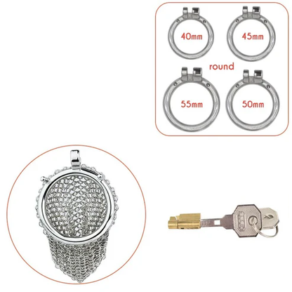 2.67" Stainless Steel Mesh Chastity Cage