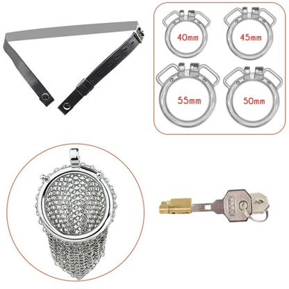 2.67" Stainless Steel Mesh Chastity Cage