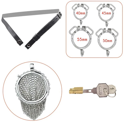 2.67" Stainless Steel Mesh Chastity Cage