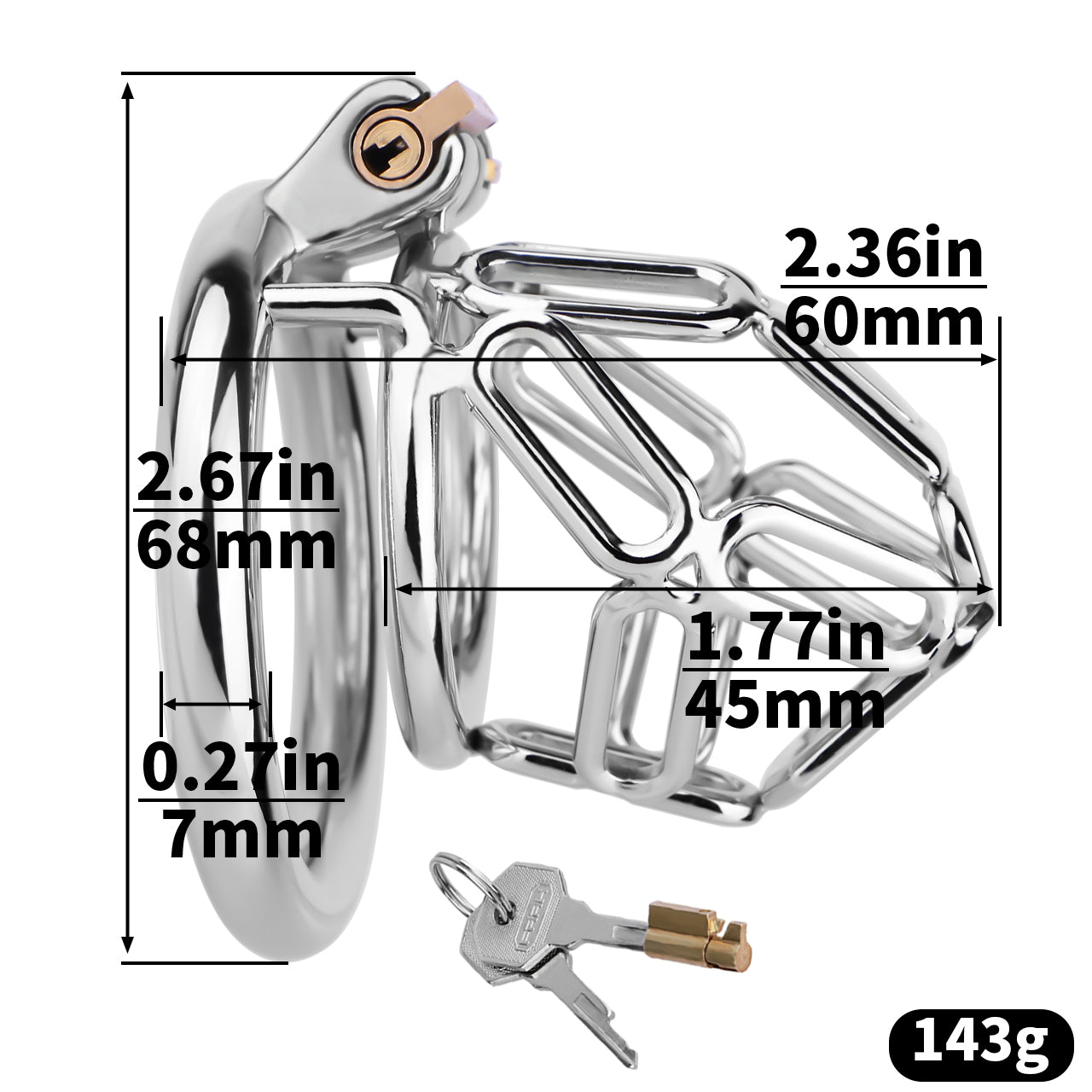 304 Stainless Steel Cock Cage - 12