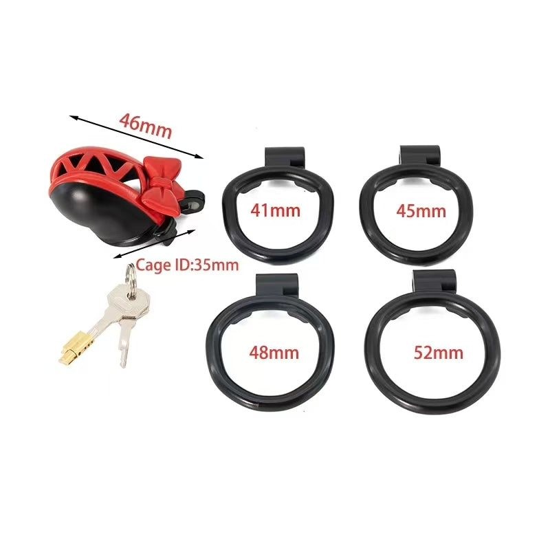 3D Black Bow Chastity Cage-topchastity