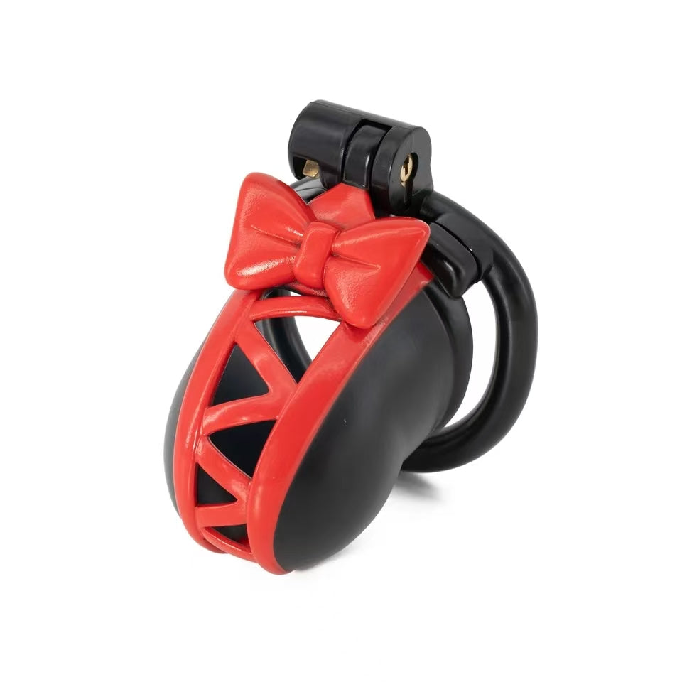 3D Black Bow Chastity Cage-topchastity
