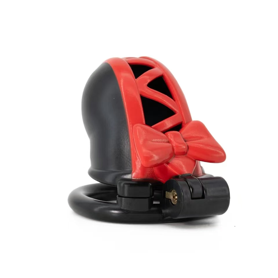 3D Black Bow Chastity Cage-topchastity