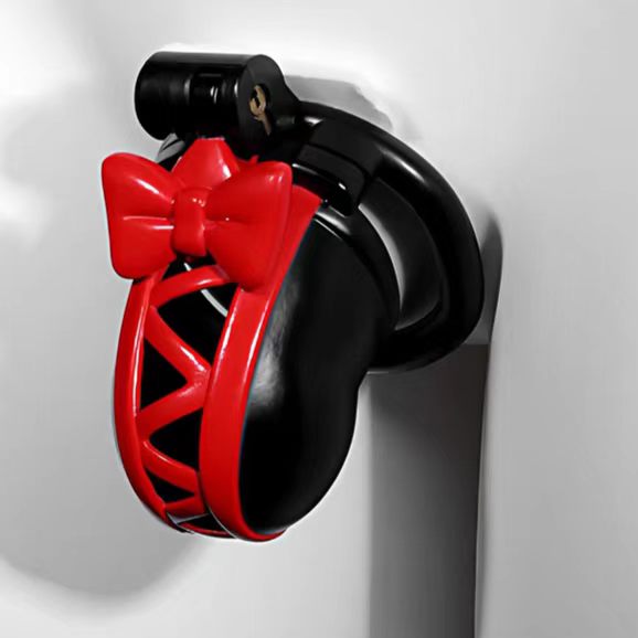 3D Black Bow Chastity Cage-topchastity