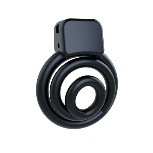 3D Black Whirlwind Chastity Device