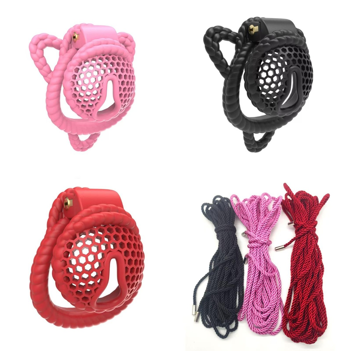 3D Honeycomb Bundled Chastity Cage 1