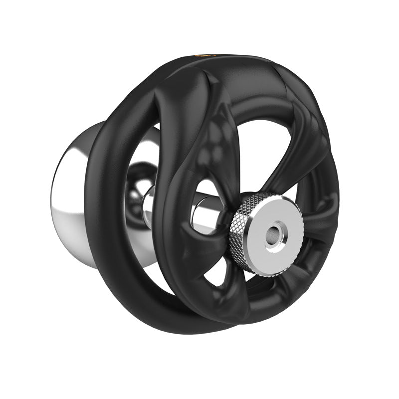 Black 3D-Printed Embedded-Lock Chastity Cage angled view
