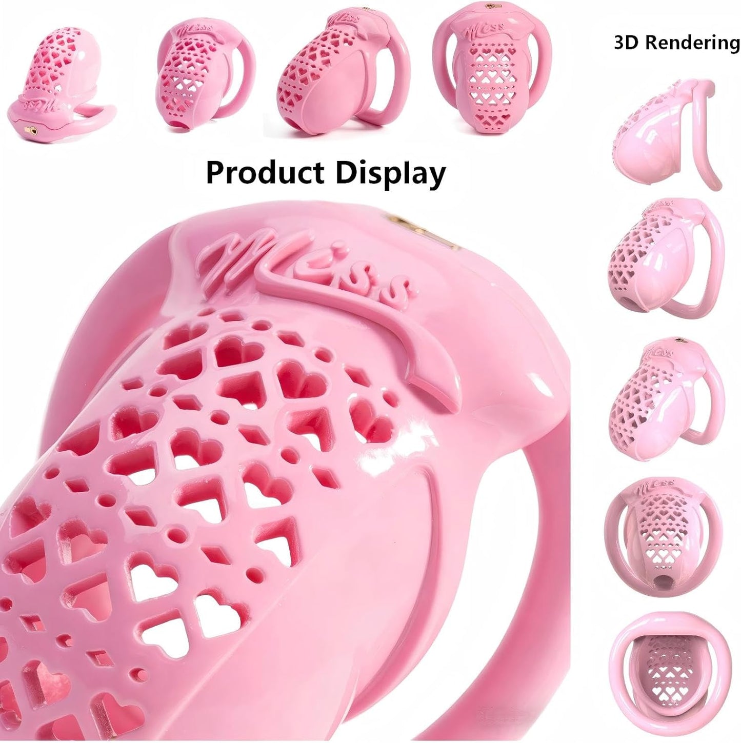 3D Printed Resin Chastity Cage with 4 Ring Sizes
