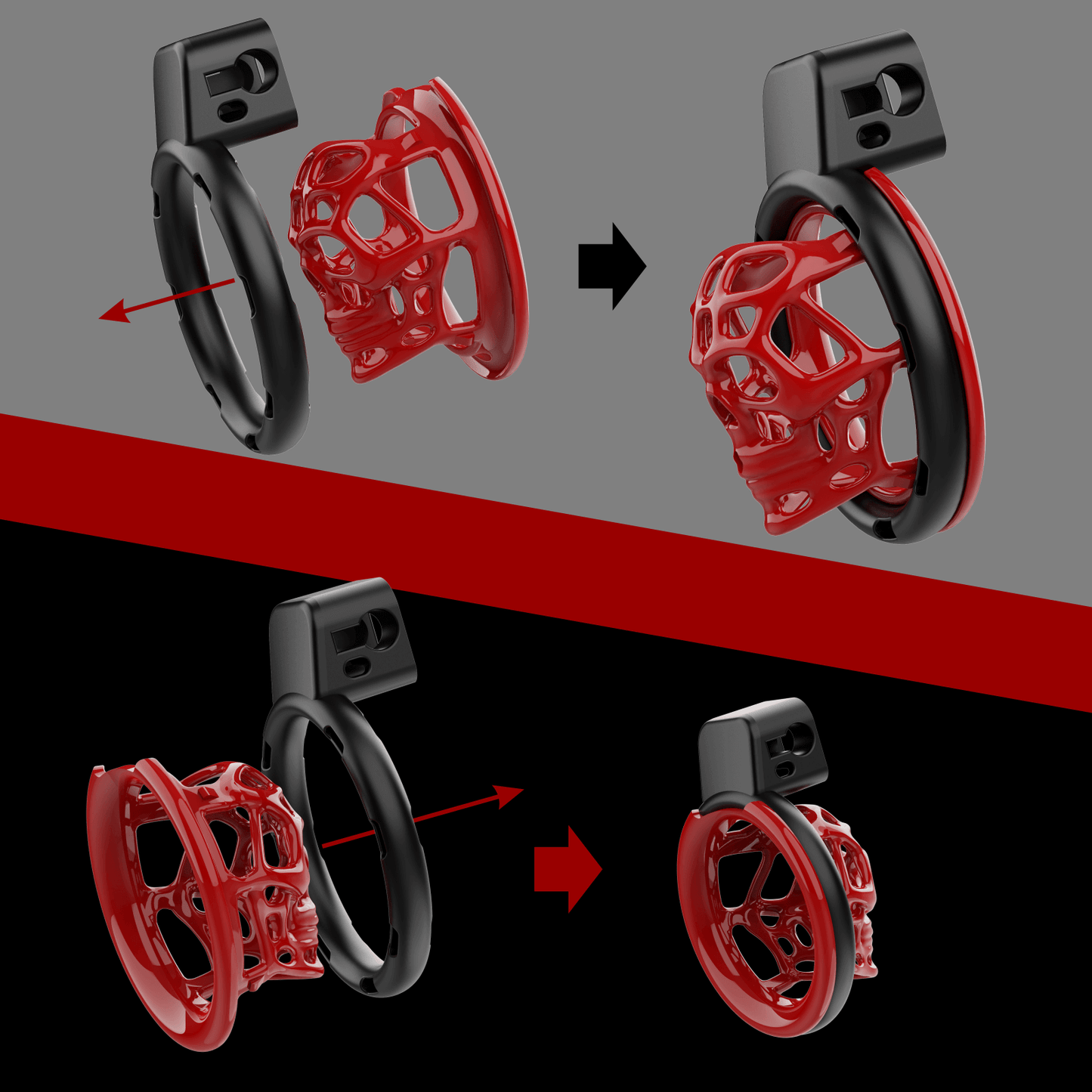 3D Skeleton Chastity Cage