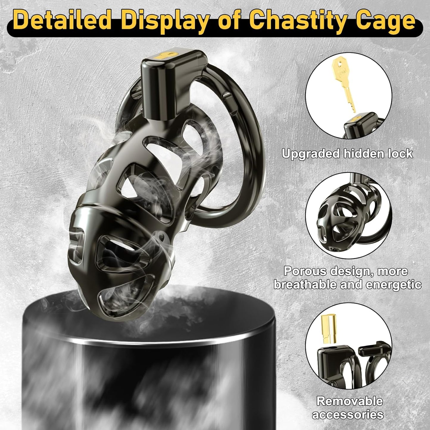 Cage de chasteté en métal pour homme