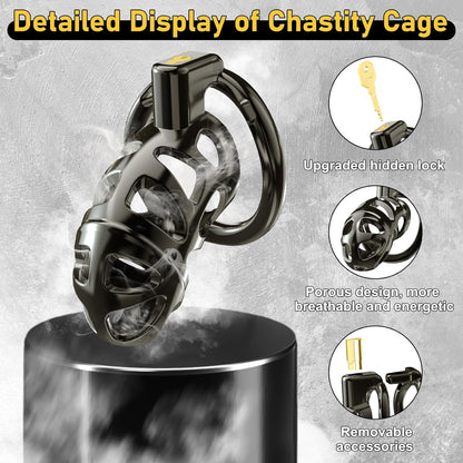 Cage de chasteté en métal pour homme