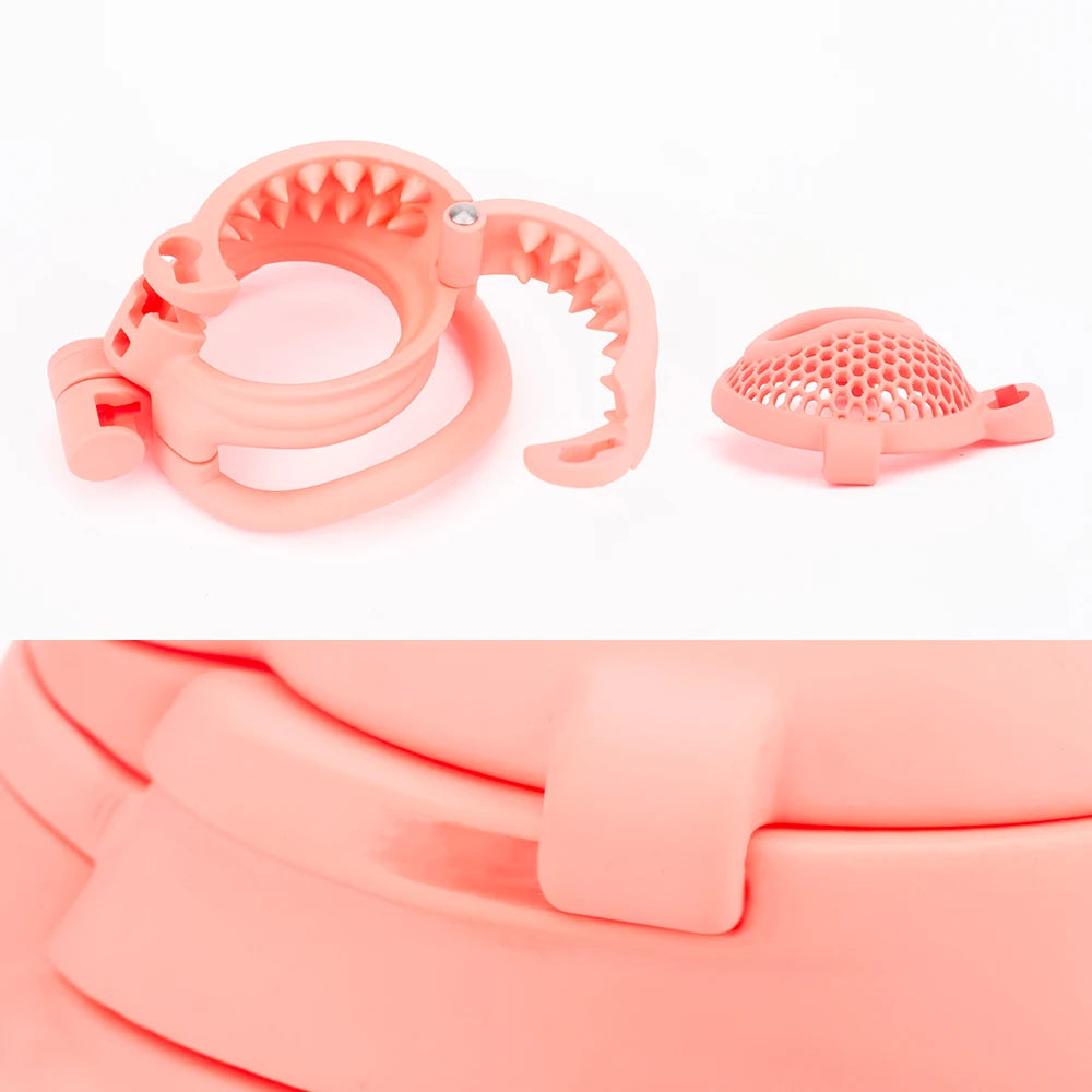 Breathable Honeycomb Pink Slide Chastity Cage