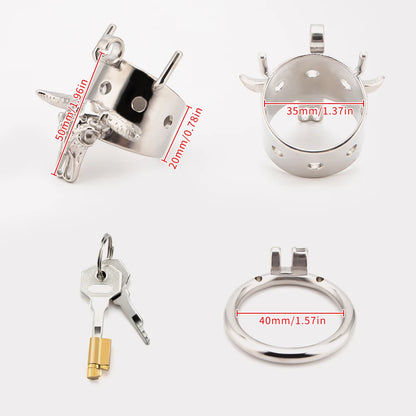 Bull Head Skeleton Chastity Cage -40mm