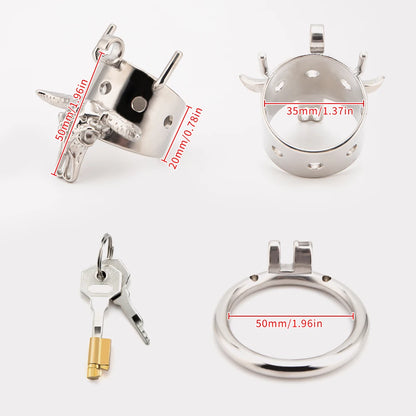 Bull Head Skeleton Chastity Cage-50mm