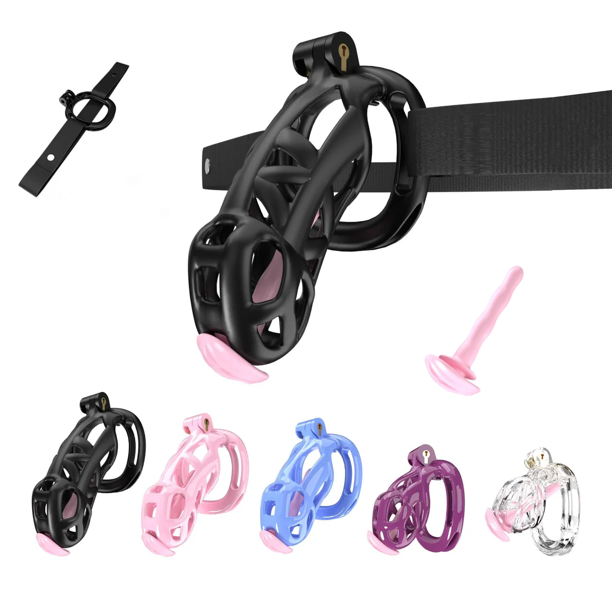 Mamba Chastity Cage With Belt and Urethal