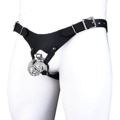 Chainmail Steel Chastity Cage with Belt - 1