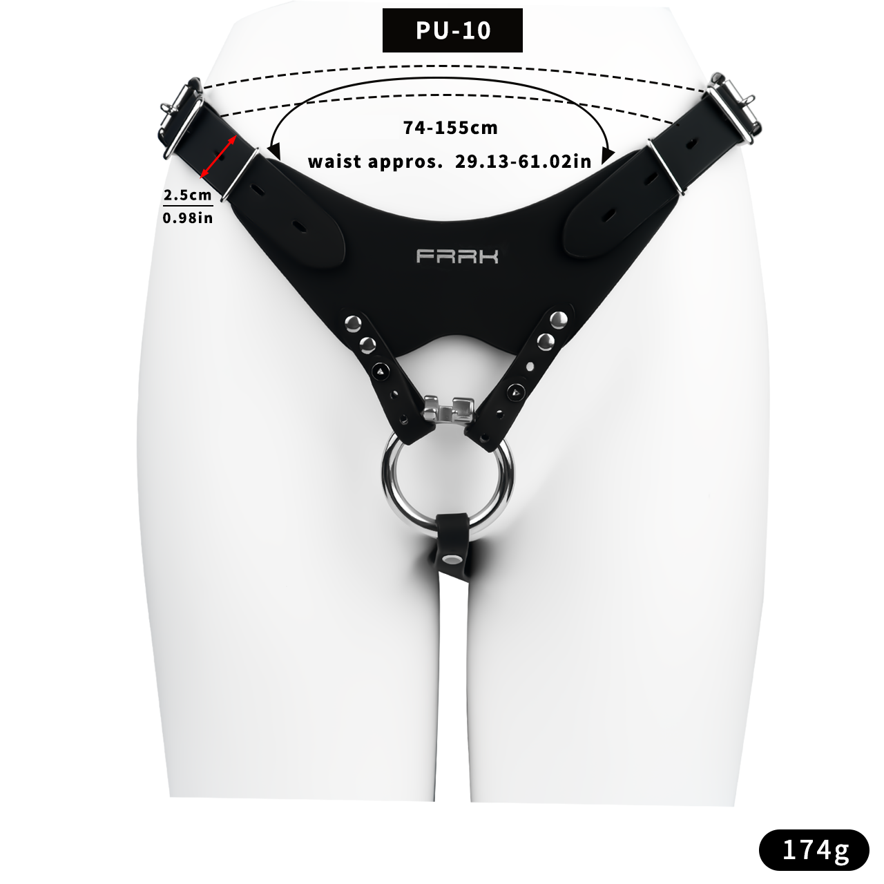 Chainmail Steel Chastity Cage with Belt - 8