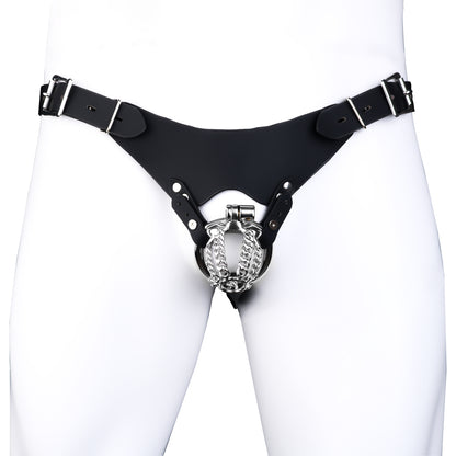 Chainmail Steel Chastity Cage with Belt - 11