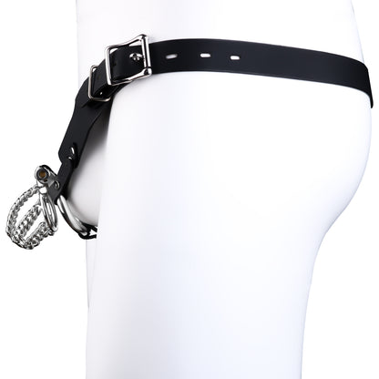 Chainmail Steel Chastity Cage with Belt - 7