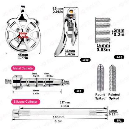 Flat Cock Cage With Removable Spikes